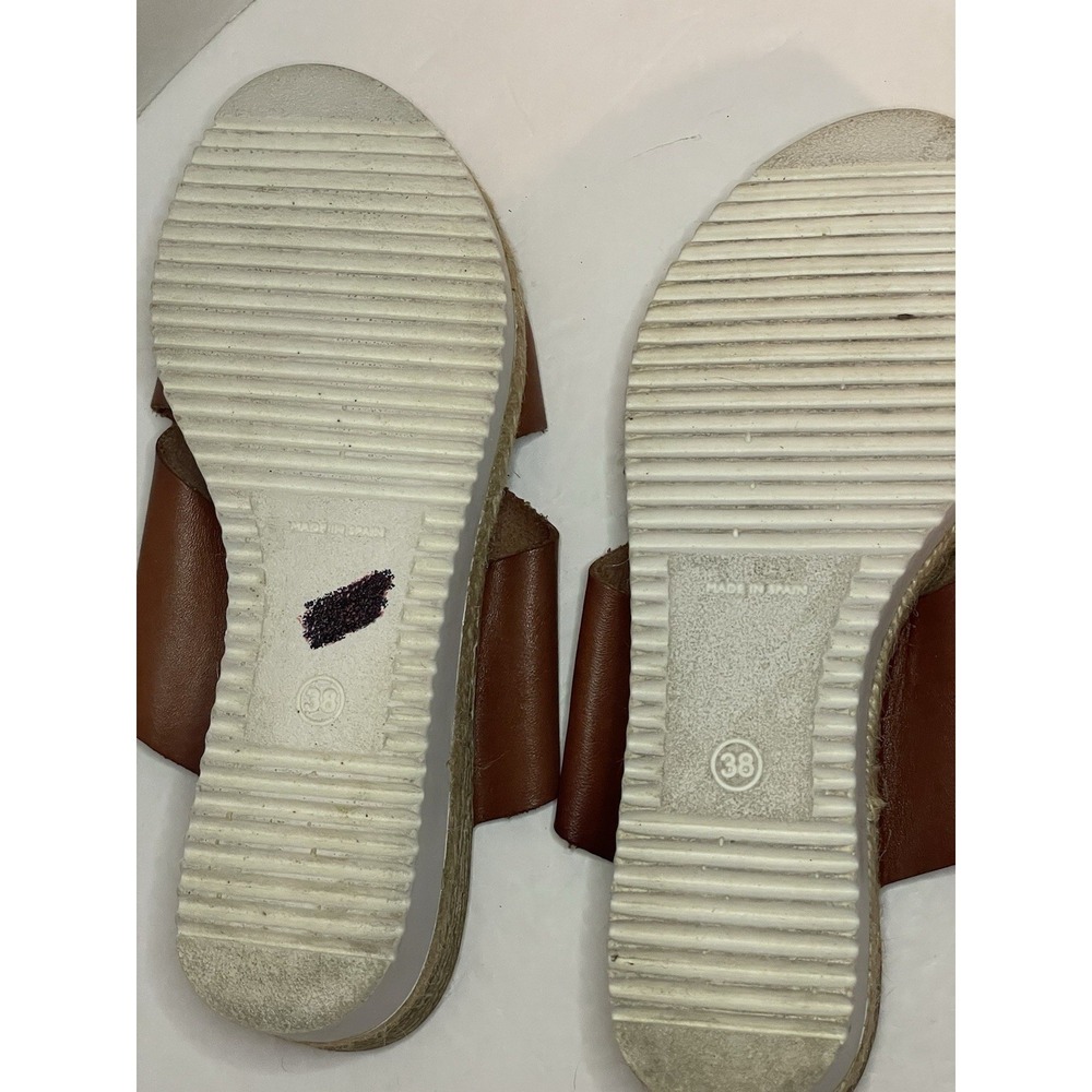 Bertuchi Women's Sandals Leather Slip On Wedge Brown Women's Size 7.5" US/38 EU - Picture 11 of 12